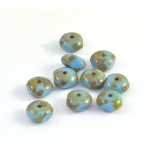 Turquoise blue glass rondelle*